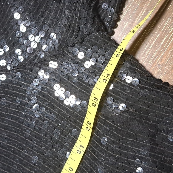 Ivana Trump Vintage Black Sequin Jacket Blazer Size XL Gold Trim Evening Bling - Picture 10 of 14